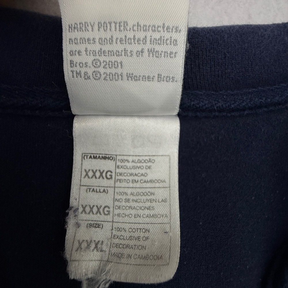 Harry Potter Hogwarts Polo Shirt Men XXXL Blue Vintage Embroidered Crest Warner - Picture 9 of 11